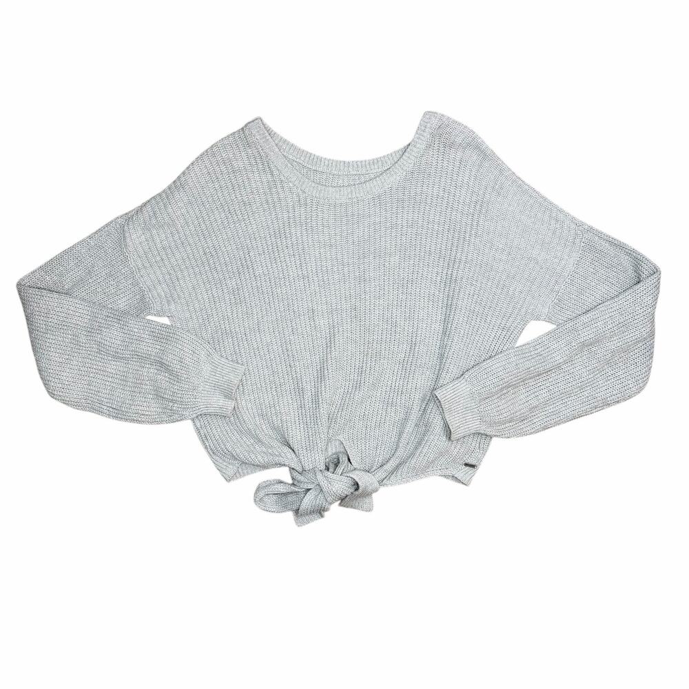 Hollister Tie Front Sweater Gray Size M